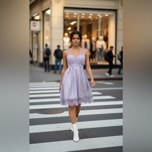 Justify Lavender Lace Trim Chemise